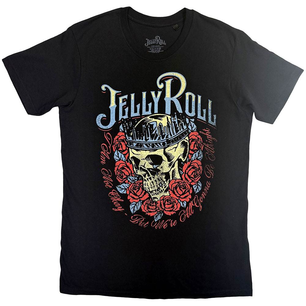 Jelly Roll - Skull Rose Heren Tshirt - Zwart